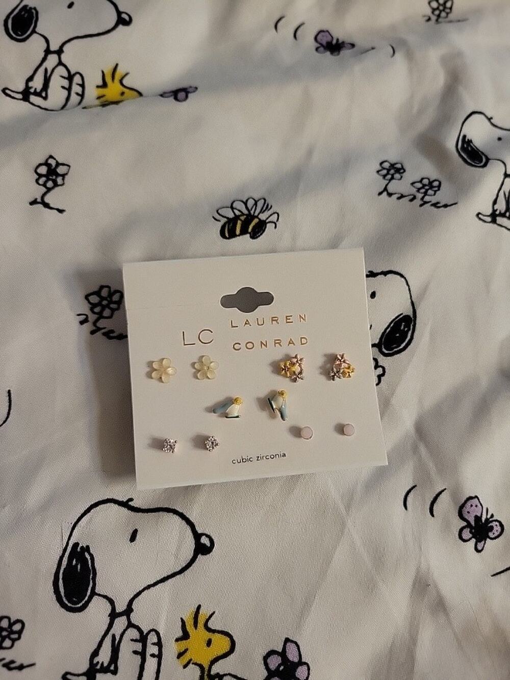 LC Lauren Conrad Multicolor Cubic Zirconia Flower Bird Sparkling Stud Earrings